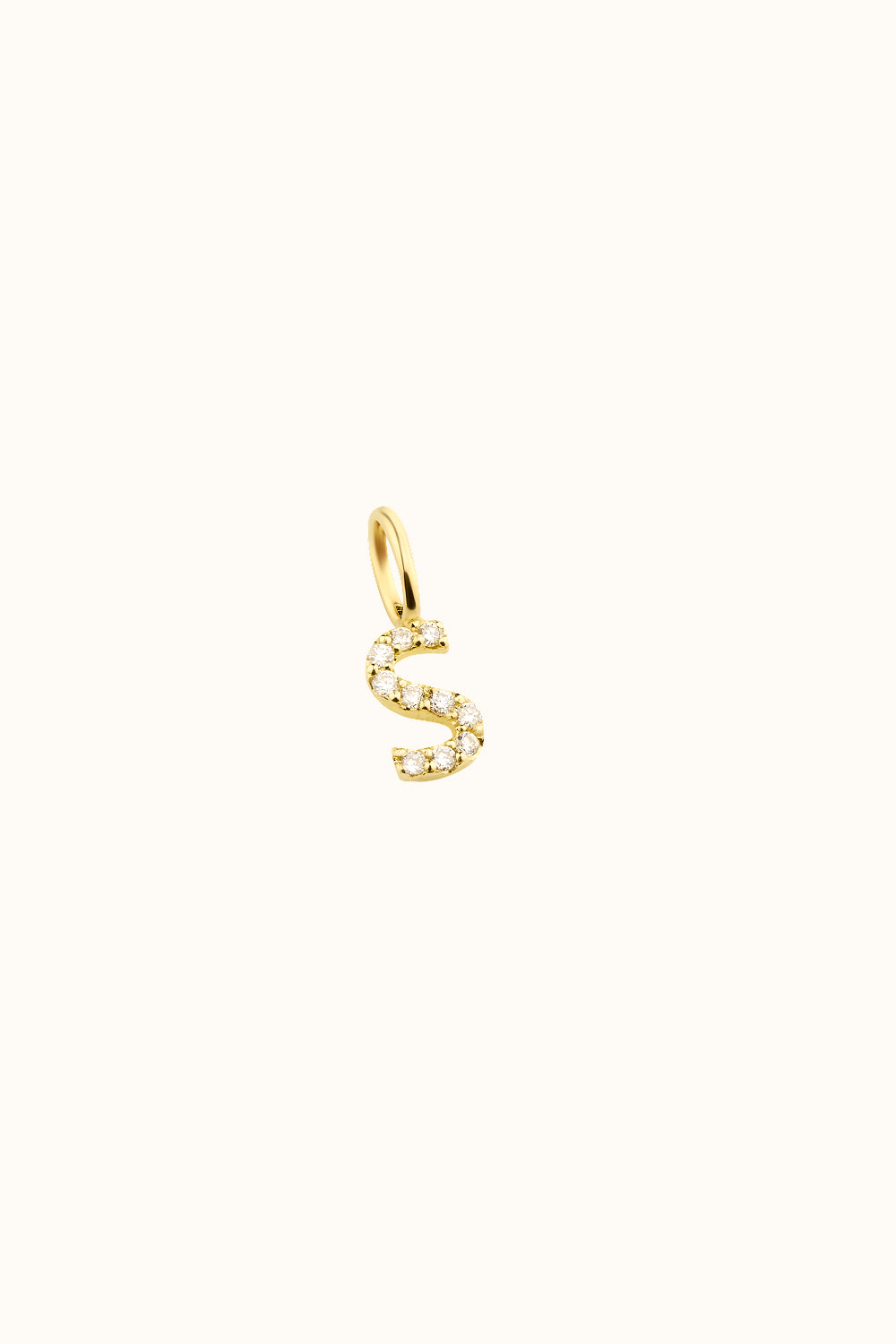 Der "Mini Bling Letter" Charm 18K Echtgold mit Diamanten besetzt