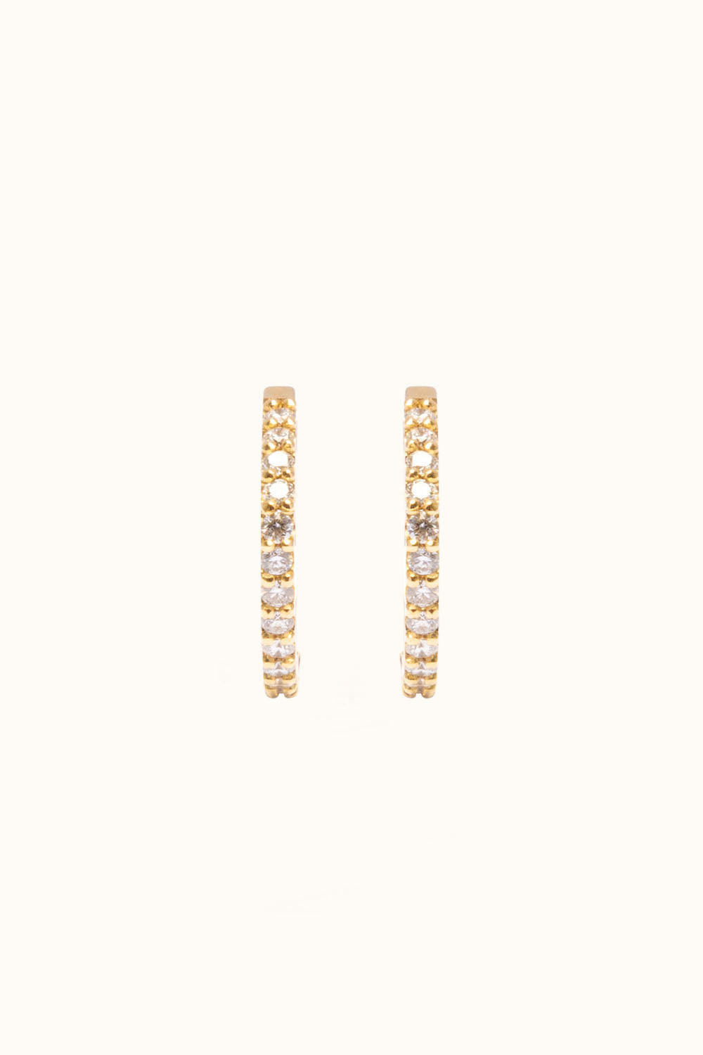The "Mini Bling Diamond Hoop" 18k Fine Gold earrings with diamonds