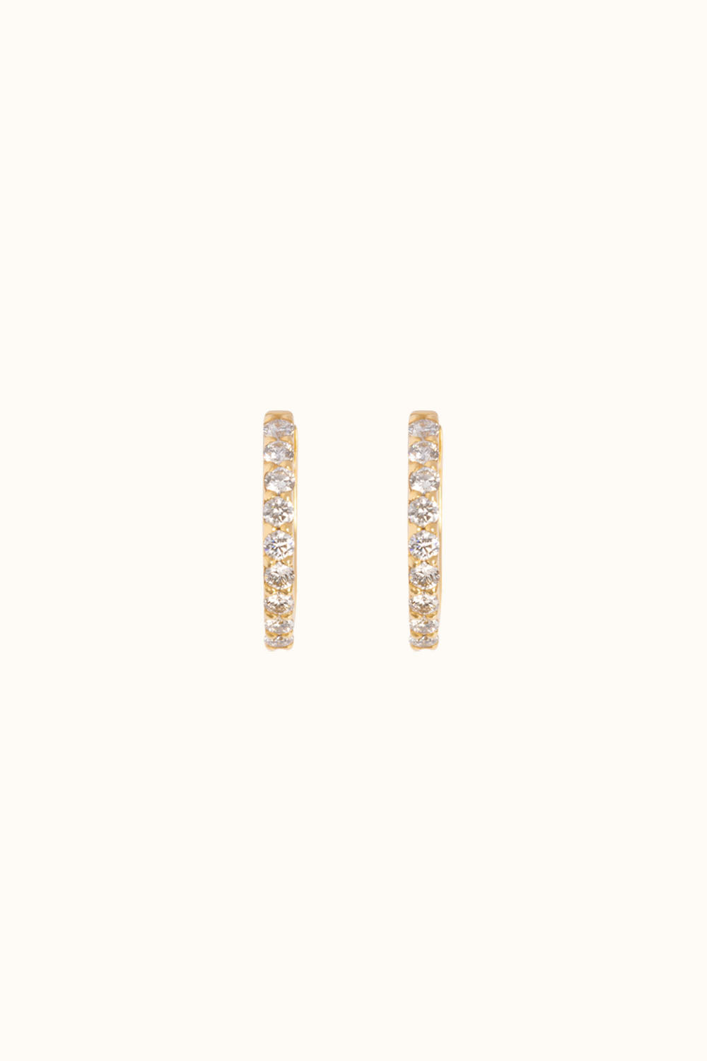 Die "Mini Bling Diamond Hoop" 18k Echtgold Ohrring mit Diamanten