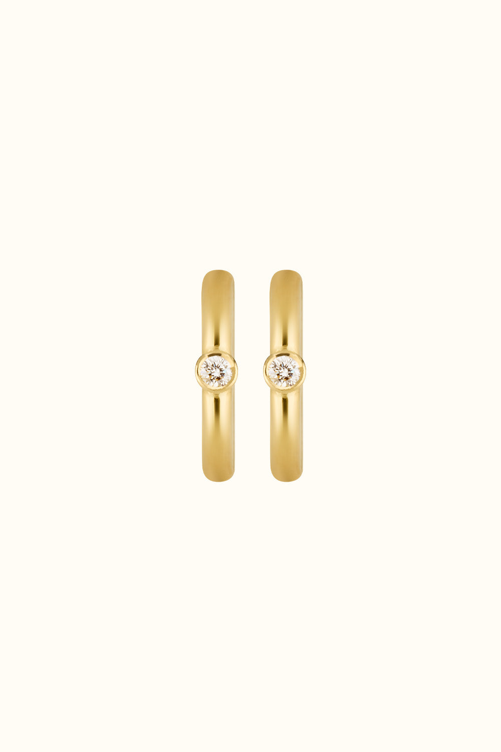 The "Mini Bling Diamond Hoop" 18k Fine Gold earrings with diamonds