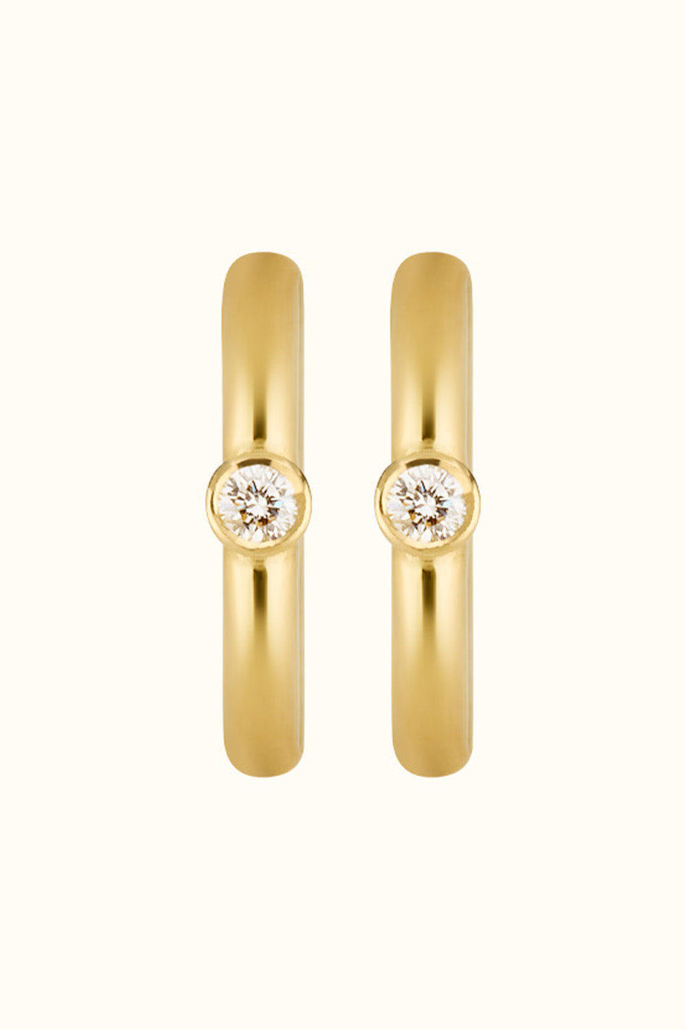 The "Mini Bling Diamond Hoop" 18k Fine Gold earrings with diamonds