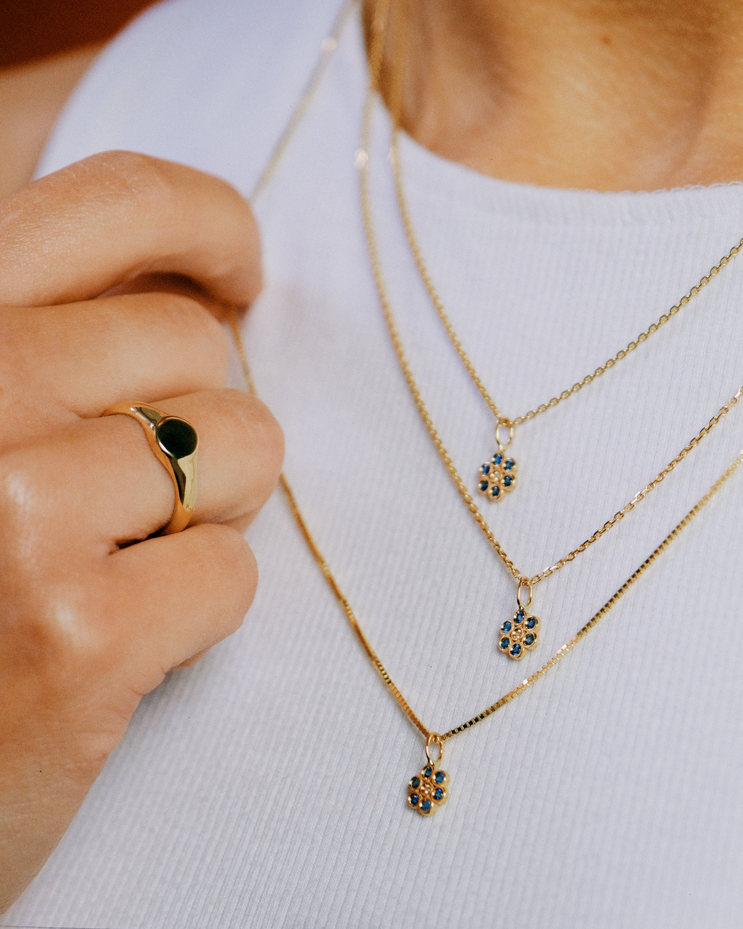 Der "Forgot-me-not Flower" Charm 18k Echtgold