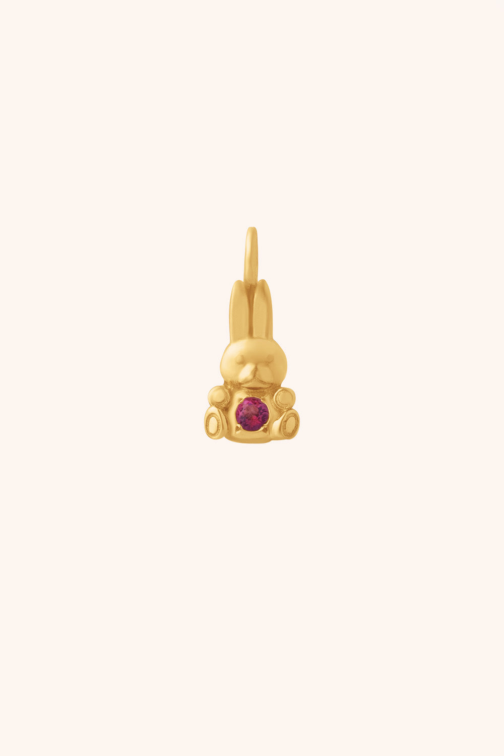 The "Fine Gold Bunny" Charm 18K Solid Gold with gemstone