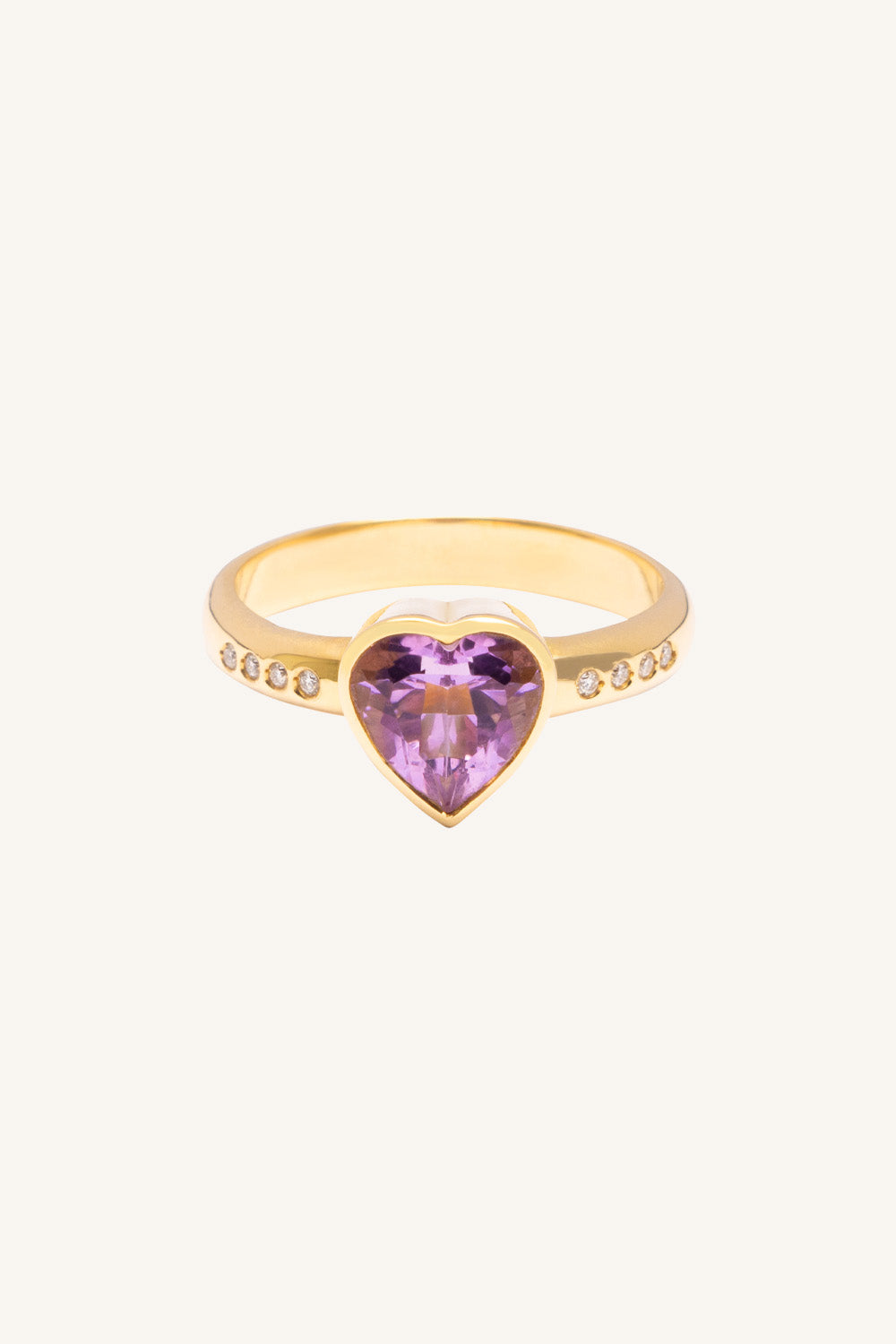 The "Sweet Heart" ring 18k real gold with gemstone