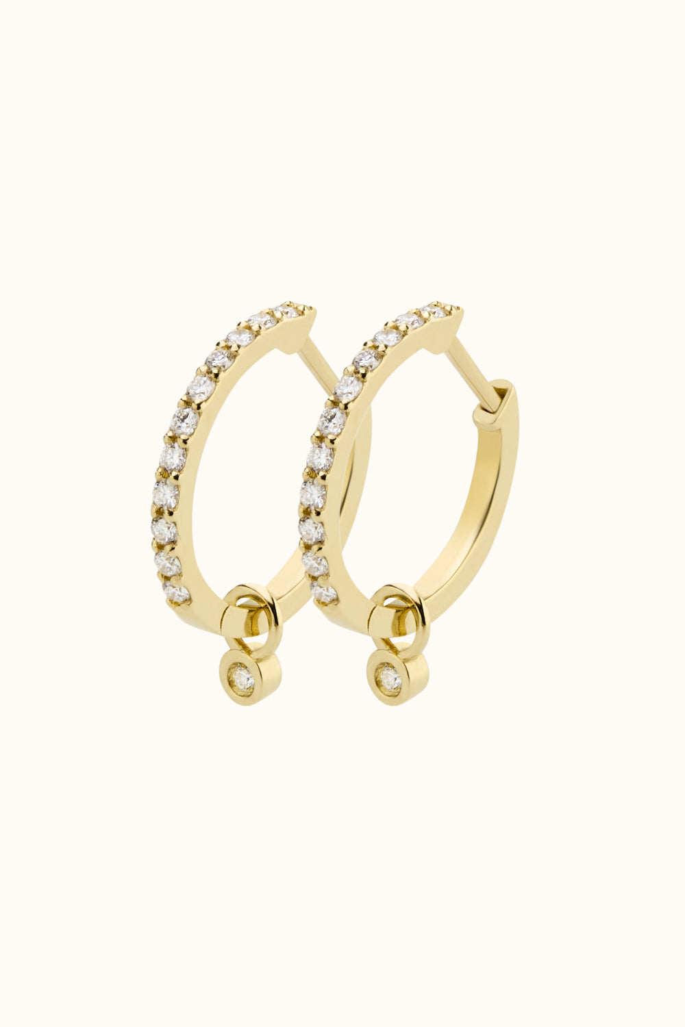 The Little Diaomd Hoop Charm (Single) – 18k