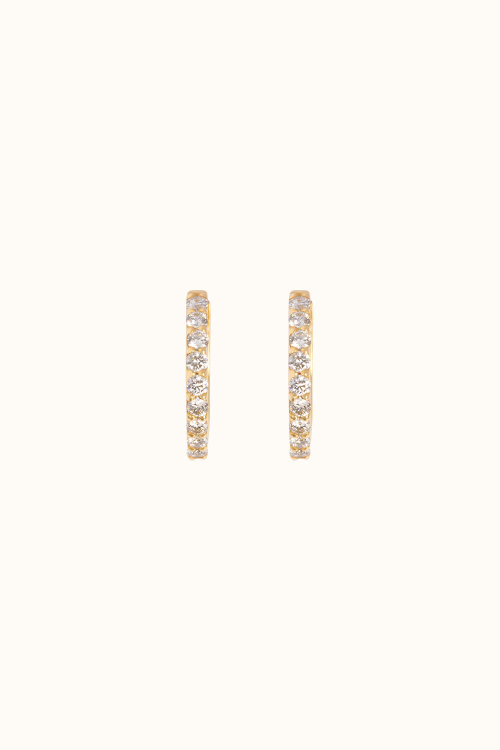 Die "Mini Bling Diamond Hoop" 18k Echtgold Ohrringe mit Diamanten