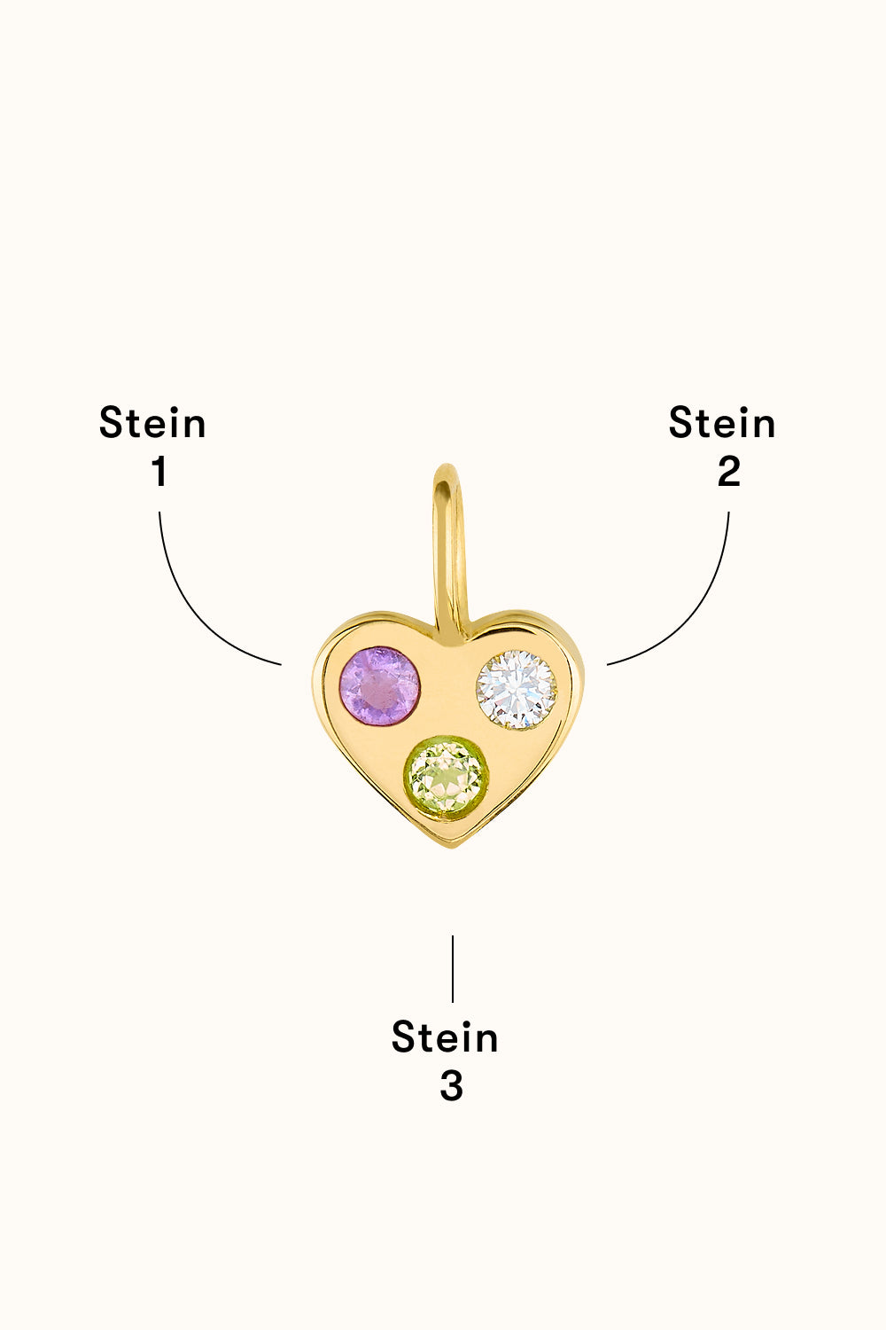 Der "Three Is A Gang" Herz Charm 750er/18k Echtgold