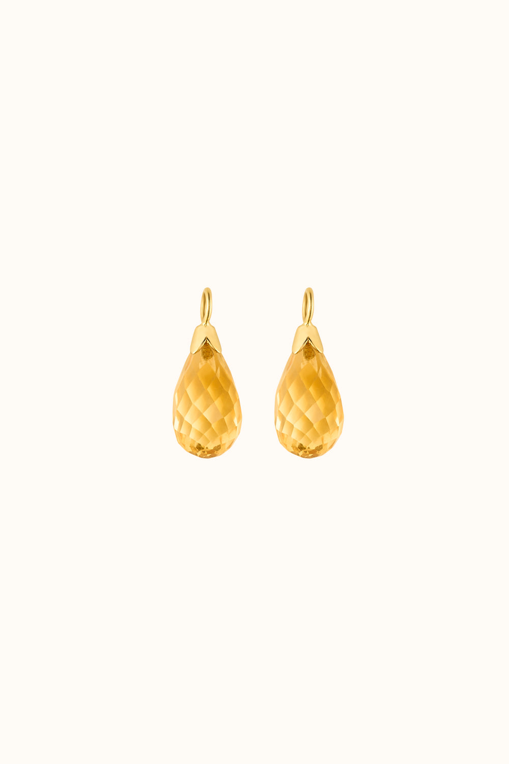 The Honey Drops Hoop Charm (Single) – Citrin  18k Gold