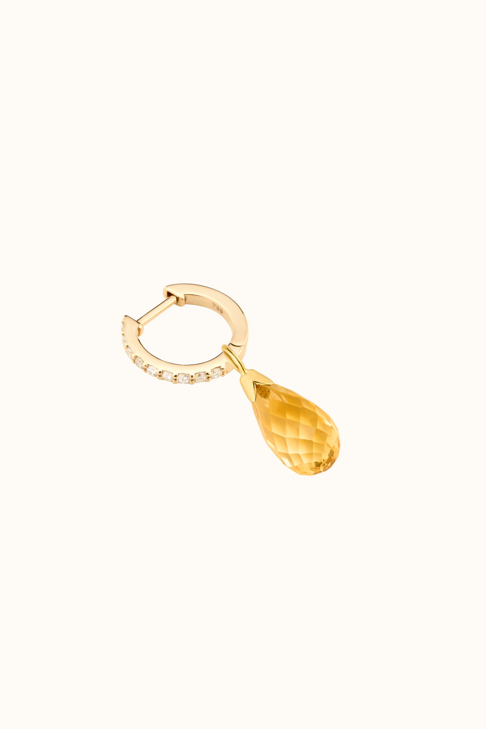 The Honey Drops Hoop Charm (Single) – Citrin  18k Gold