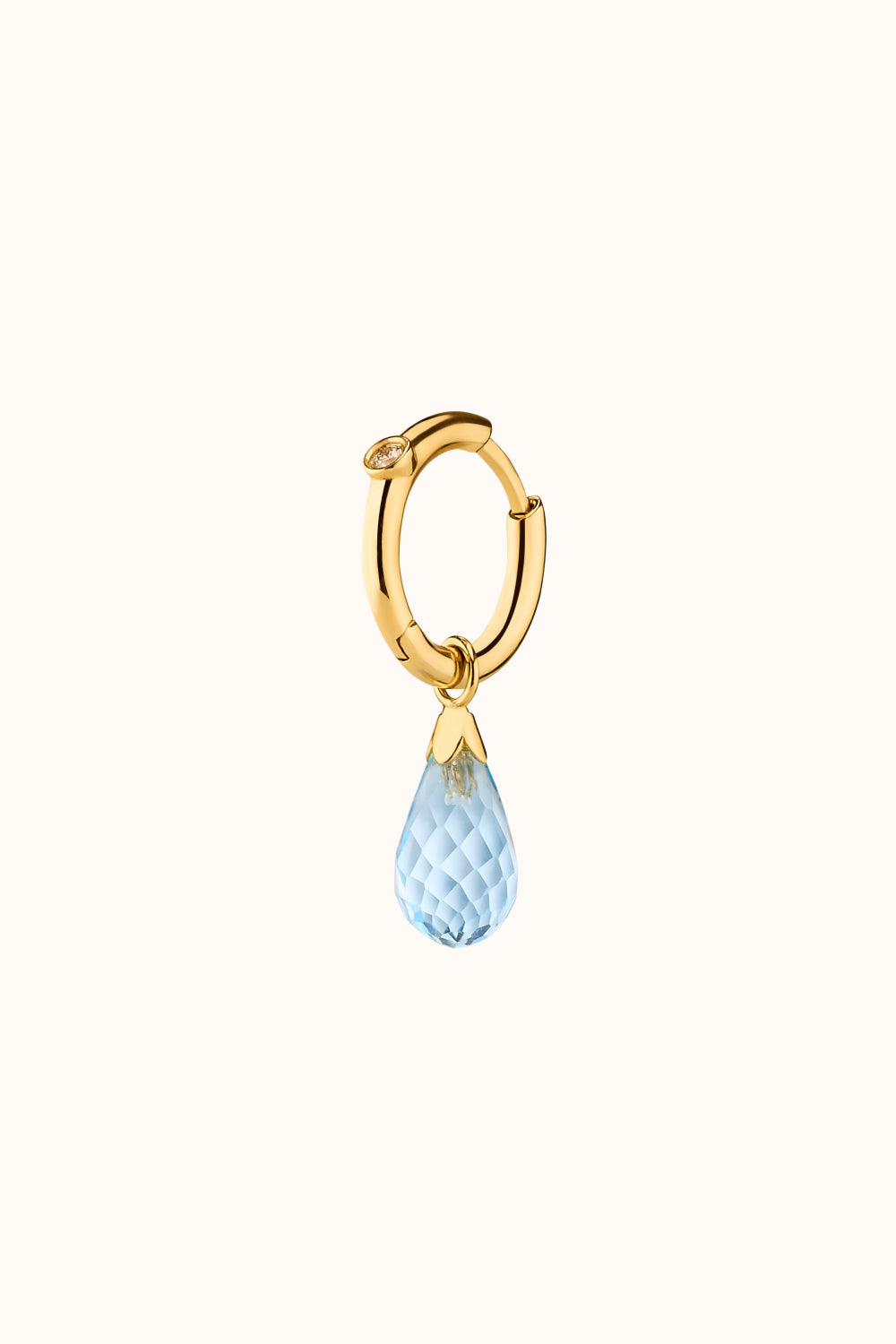 The Sky Drops Hoop Charm (Single) – Topaz &amp; 18k Gold