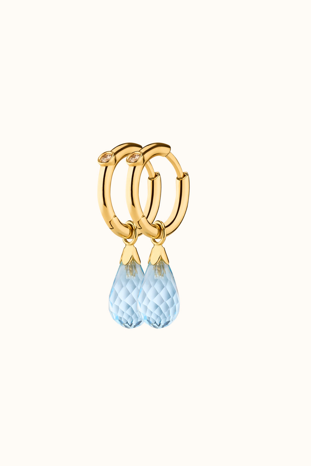 The Sky Drops Hoop Charm (Single) – Topaz &amp; 18k Gold
