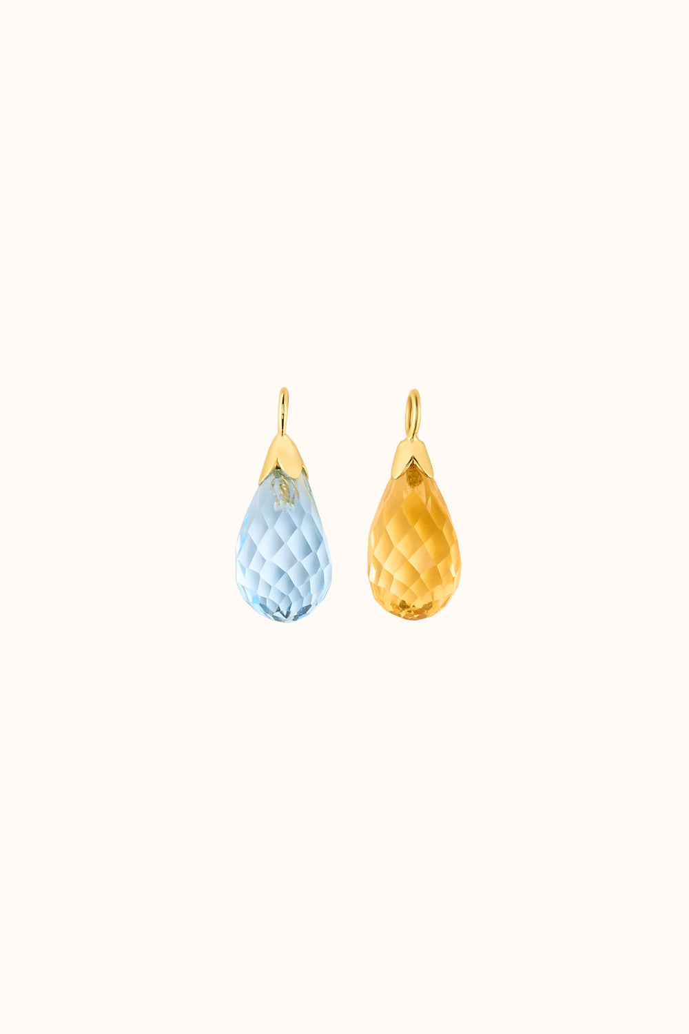The Sky Drops Hoop Charm (Single) – Topaz &amp; 18k Gold