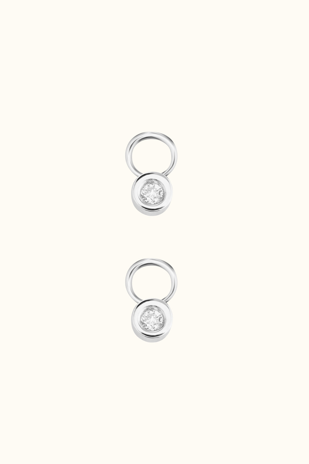 The Little White gold Diaomd Hoop Charm (Single) – 18k