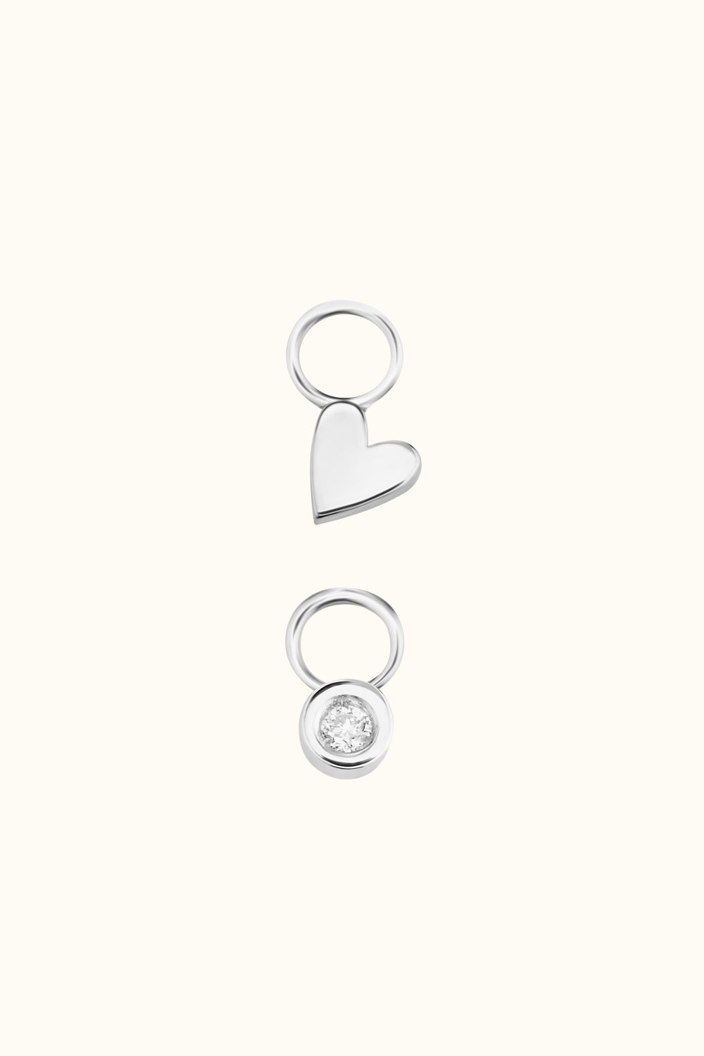 The Little White gold Diaomd Hoop Charm (Single) – 18k
