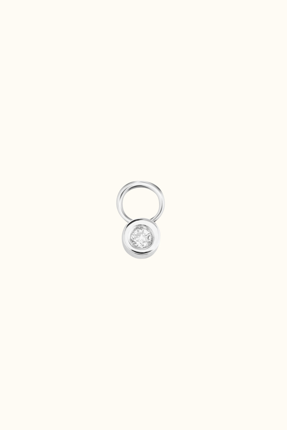 The Little White gold Diaomd Hoop Charm (Single) – 18k