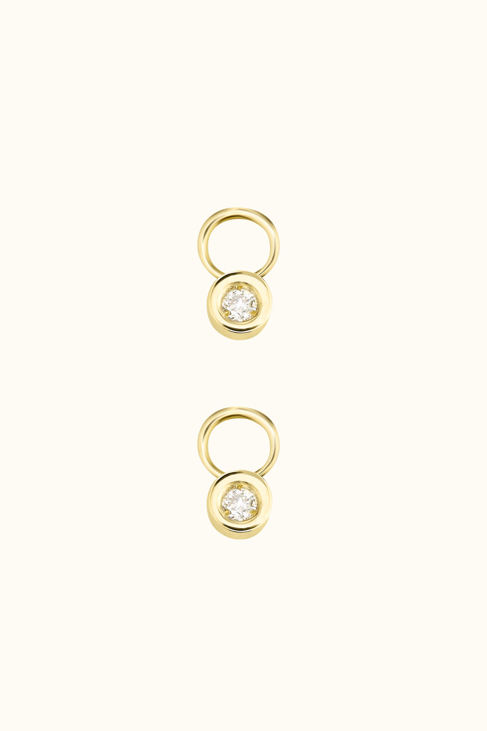 The Little Diaomd Hoop Charm (Single) – 18k