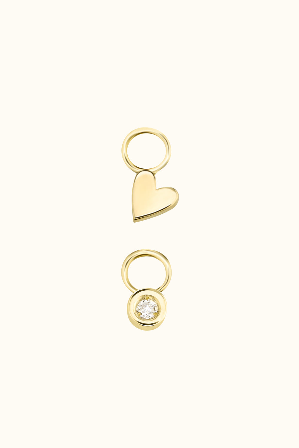 The Little Diaomd Hoop Charm (Single) – 18k