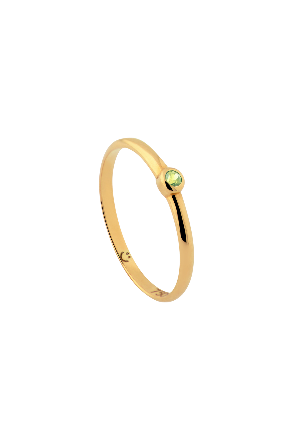 The "Smiley Insider" Ring 18k Real Gold Green Peridot