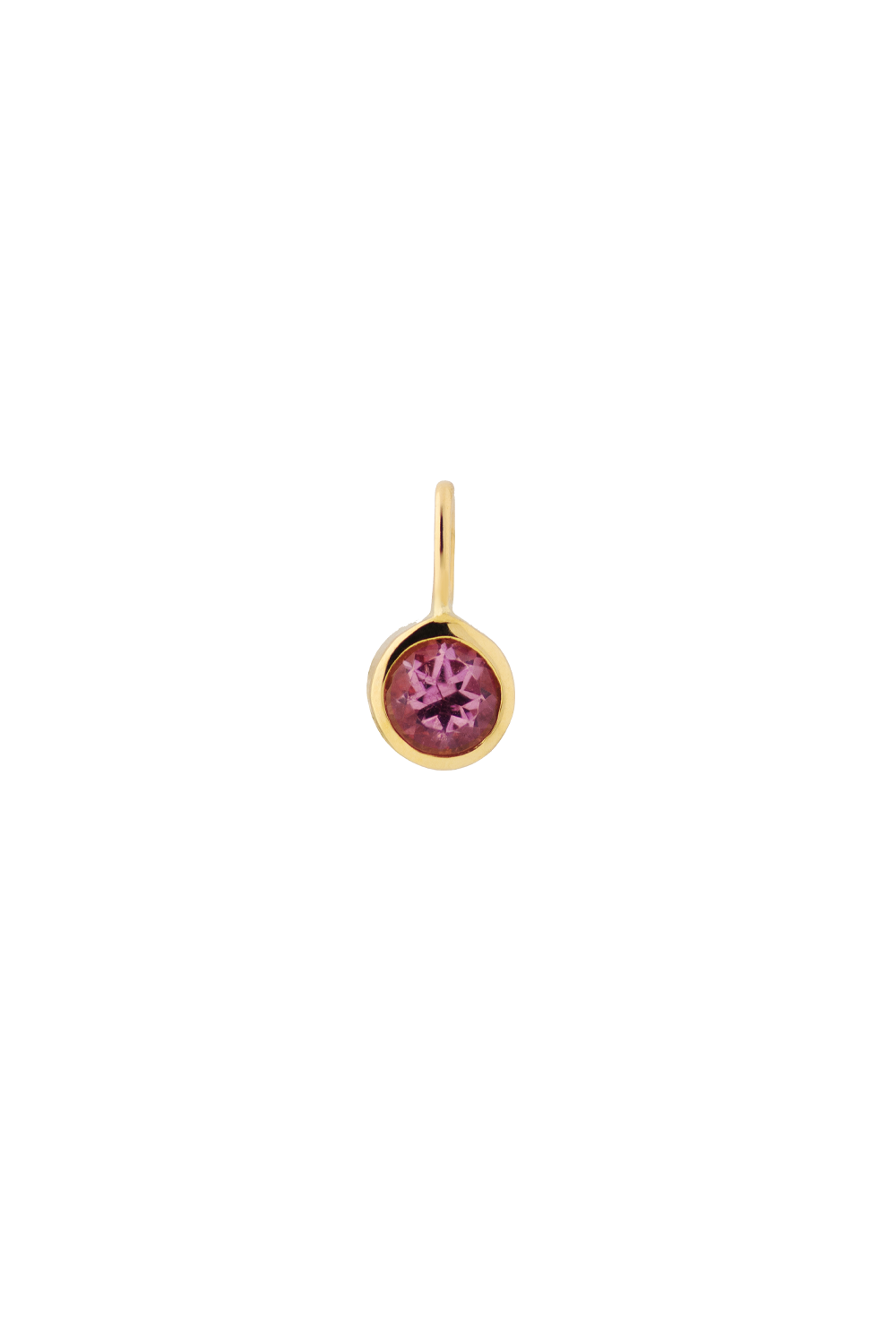 The Fine Gold Smiley Charm Rose Tourmaline